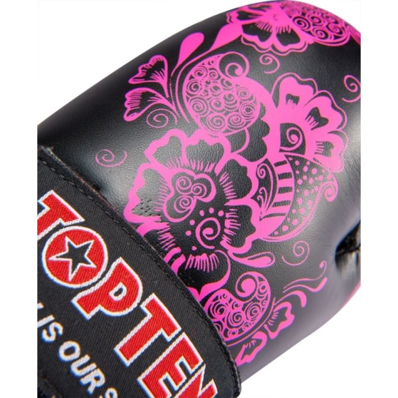 TOP TEN ROTT-FLOWERS Open Gloves (WAKO APPROVED) biało - różowy+m kesztyű