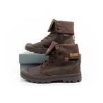 Palladium Men's Baggy Coated High Top Sneakers, Fashionable Dark barna utcai cipő