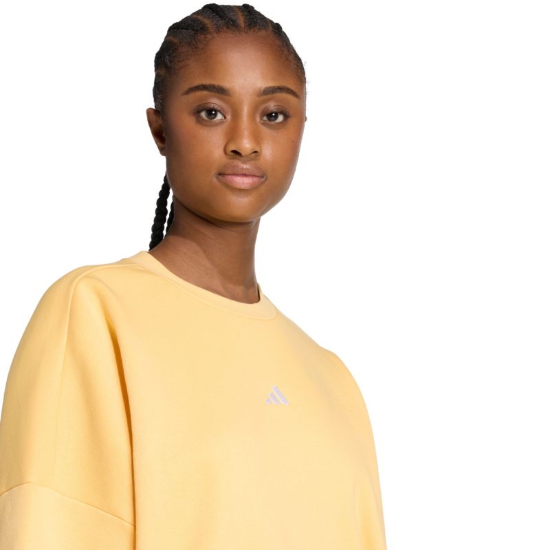 adidas Essentials Small Logo Feelcozy Women's Sweatshirt Yellow KC5278 2xs clothing