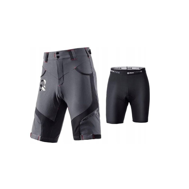 Rockbros Men's 2-in-1 Cycling 3XL szürke short