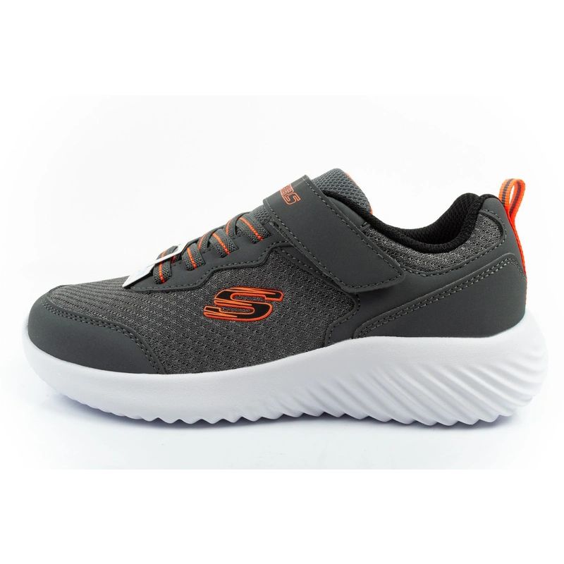 Skechers Bounder children's sports with Velcro, lightweight, fashionable gray szürke utcai cipő
