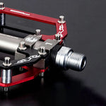 Rockbros 2010- Aluminum Bicycle Pedals with Sealed Bearings - Black and Red