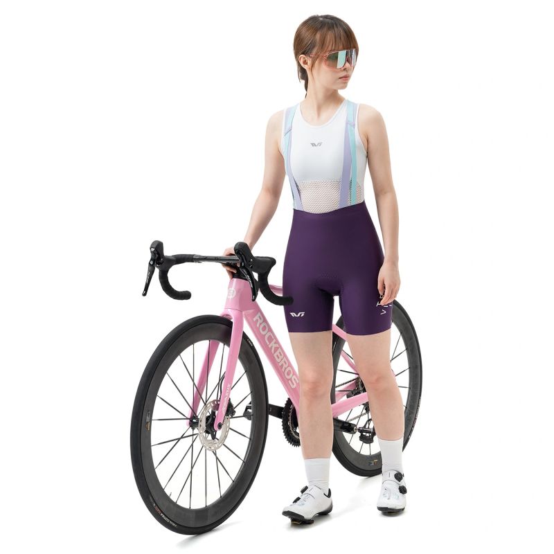 Rockbros TVI Women's Cycling with Bib and Pad Size S - Purple s \ fioletowy rövidnadrág 20210017008-211680