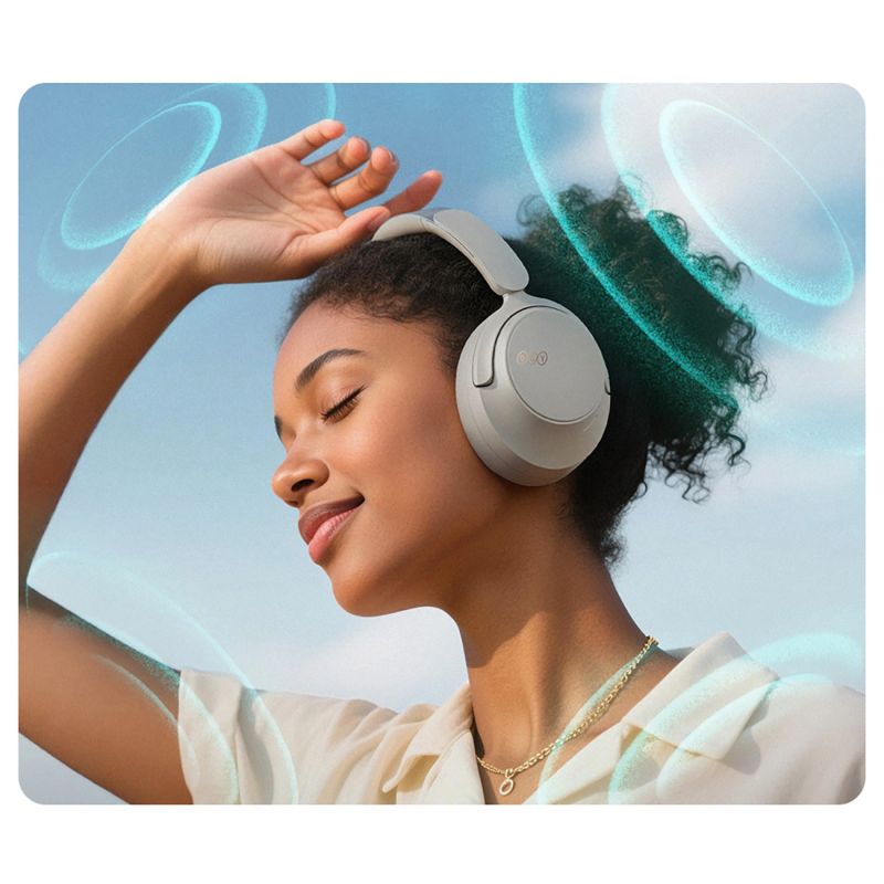 head QCY H3S Wireless On-Ear Headphones with LDAC and ANC Noise Cancellation - Gray szary headsets