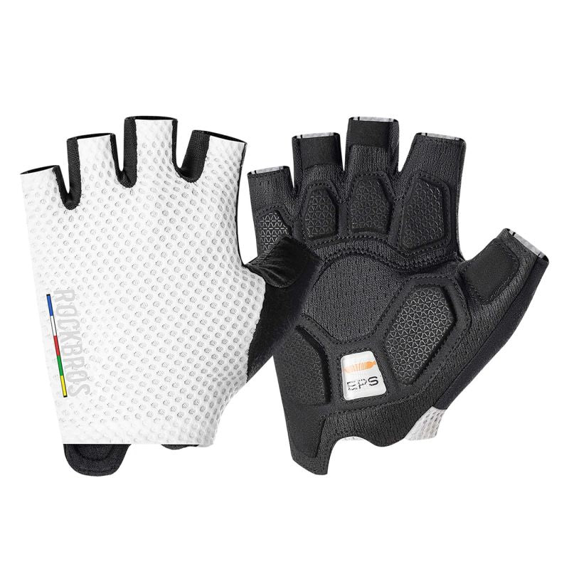 Rockbros ROAD TO SKY Short Shock Absorbing Cycling Gloves S - White s \ biały kesztyű 16220043002-211640