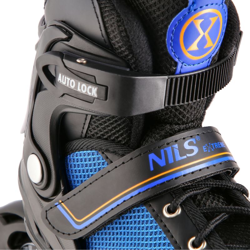 NH18188A 2in1 BLACK-ORANGE SIZE M(34-38) ROLLER SKATES WITH HOCKEY SLEEVE NILS EXTREME narancssárga görkorcsolya