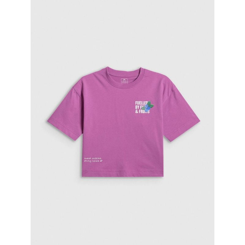 Loose T-shirt with a girl's print 4F 4FJRSS26TTSHF3827-51S 158/164 póló