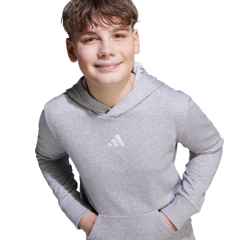 adidas Essentials Hoodie for kids gray JV9995 128 cm kapucnis pulóver