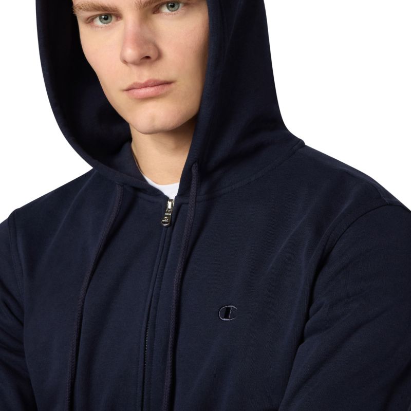 Champion Men's Full Zip Hoodie Sweatshirt Navy Blue 220786 BS501 sötétkék kapucnis pulóver