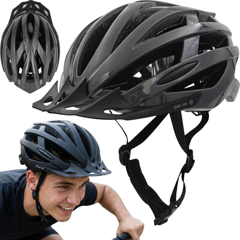 Enero Evo Adjustable Cycling Helmet 100 Rm (55-58cm) fekete helmets