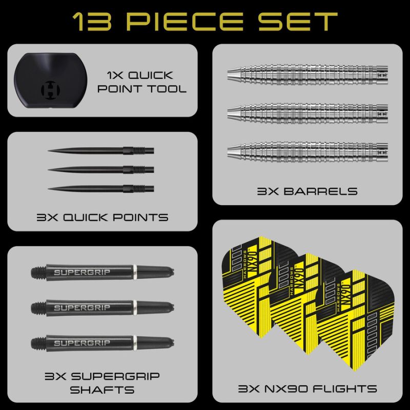 Harrows NX-90 Tapered QP darts 90% steeltip kiegészítő NX-90TaperedQP