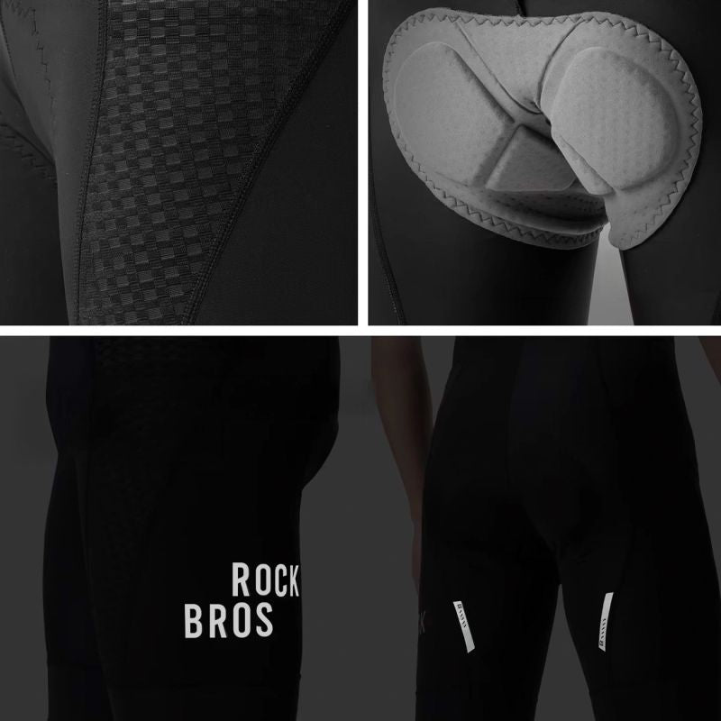 Rockbros Men's Cycling Bib with Pad Size L - Black czarny \ l short