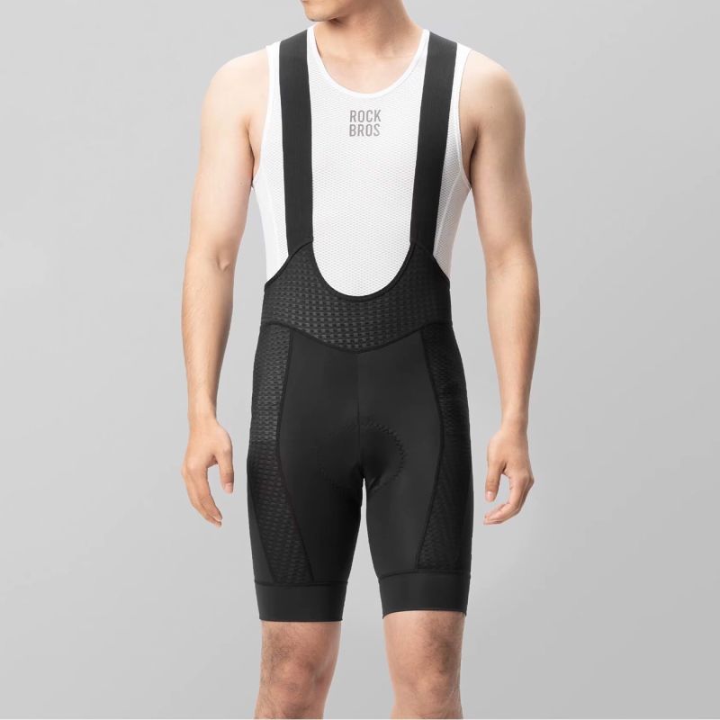 Rockbros Men's Cycling Bib with Pad Size L - Black czarny \ l short