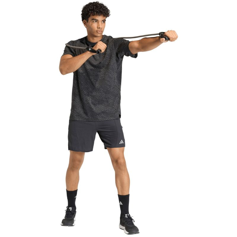 Men's adidas D4T Power Aop Tee Black KF3097 fekete kapucnis pulóver