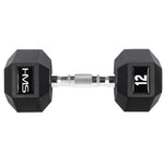 HMS HEX PRO dumbbell 12 kg szürke edzőfelszerelés 17-66-115