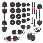 HMS 6-in-1 weight set (barbell, dumbbells and kettlebell) 40kg edzőfelszerelés 17-57-070