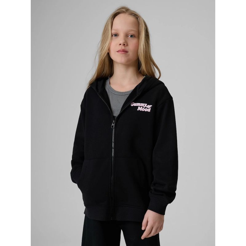 Girls' loose sweatshirt with hood 4F 4FJRSS26TSWSF2902-20S 158/164 kapucnis pulóver