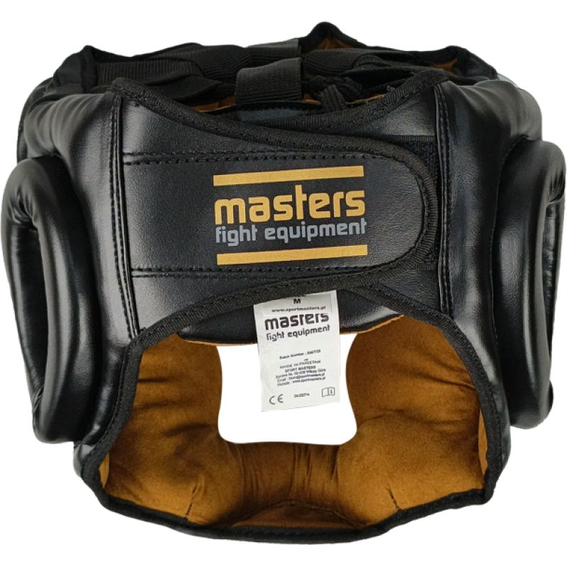 MASTERS FIGHT EQUIPMENT KSS-PU-BLACK boxing helmet fekete védőfelszerelés 02501-M