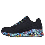 Skechers women's sneakers UNO RAVAGED LOVE 177918 BKMT fekete utcai cipő