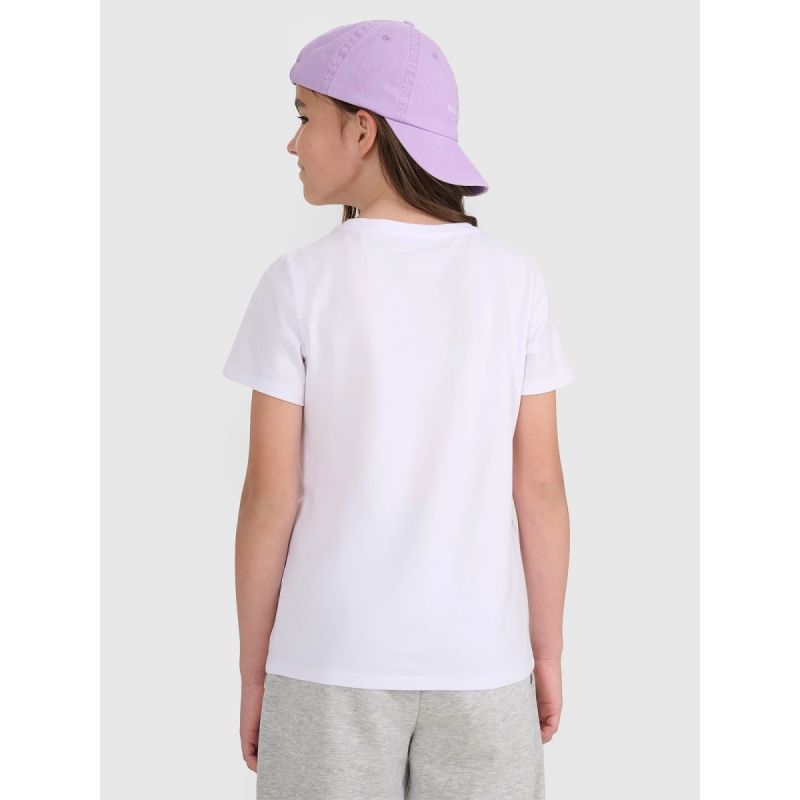 Regular plain girls' T-shirt 4F 4FJRMM00TTSHF3231-10S póló