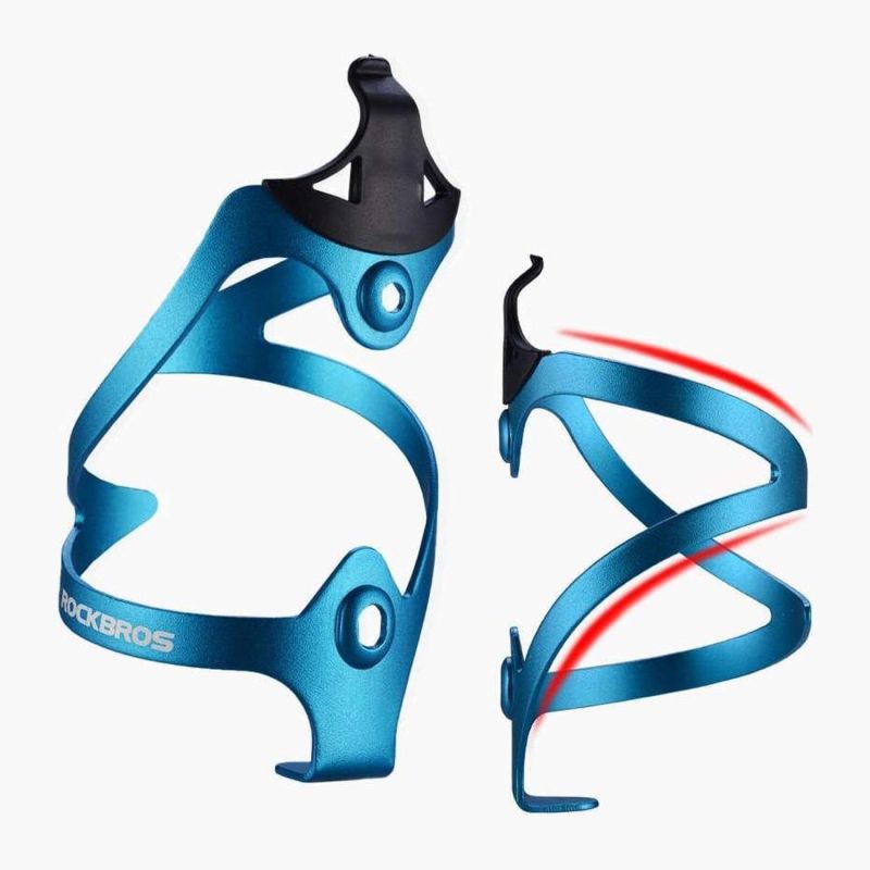 Rockbros 2017-11ABL Aluminum Bike Bottle Holder - Blue niebieski water bottles, training equipment