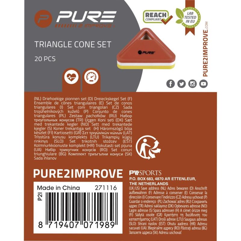 Pure 2 Improve Cones, Cones, Training Markers 20 Pcs for school, cones, training equipment, tags
