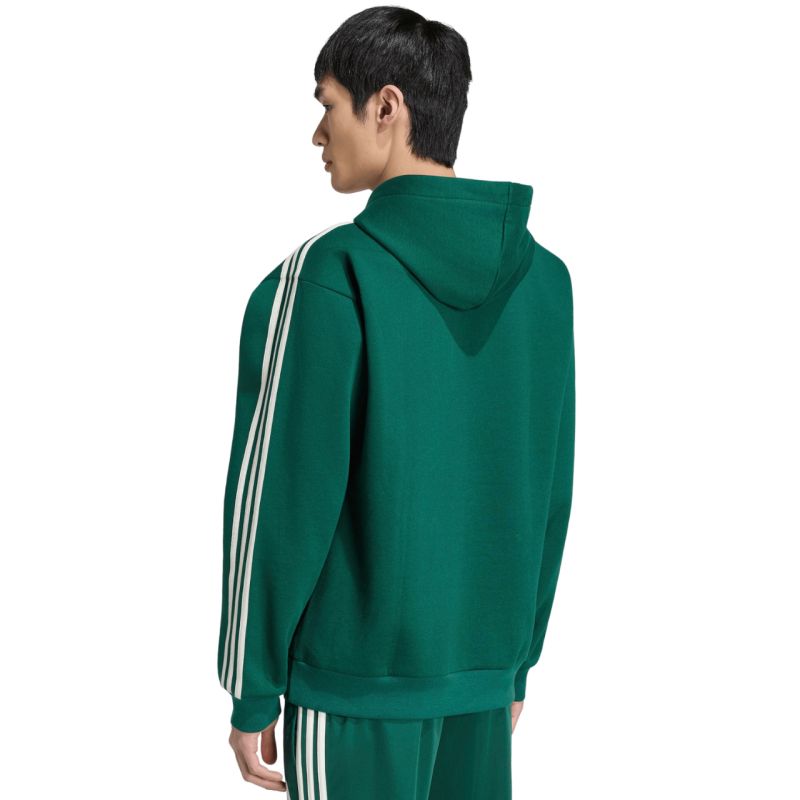 Adidas Essentials 3-Stripes Fleece Hoodie men's green zöld férfi kapucnis pulóver KZ1413
