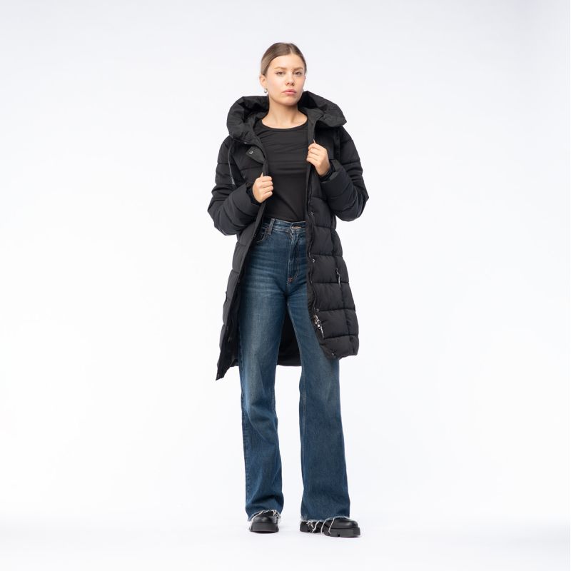 Iguana Quilted Winter Coat Manka W fekete kötött sapka 92800621825