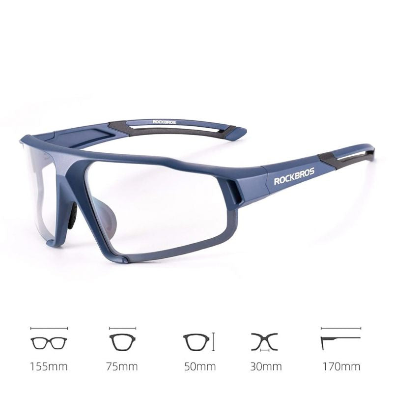 Rockbros Photochromic UV400 Cycling Glasses - Blue kék glasses, training equipment