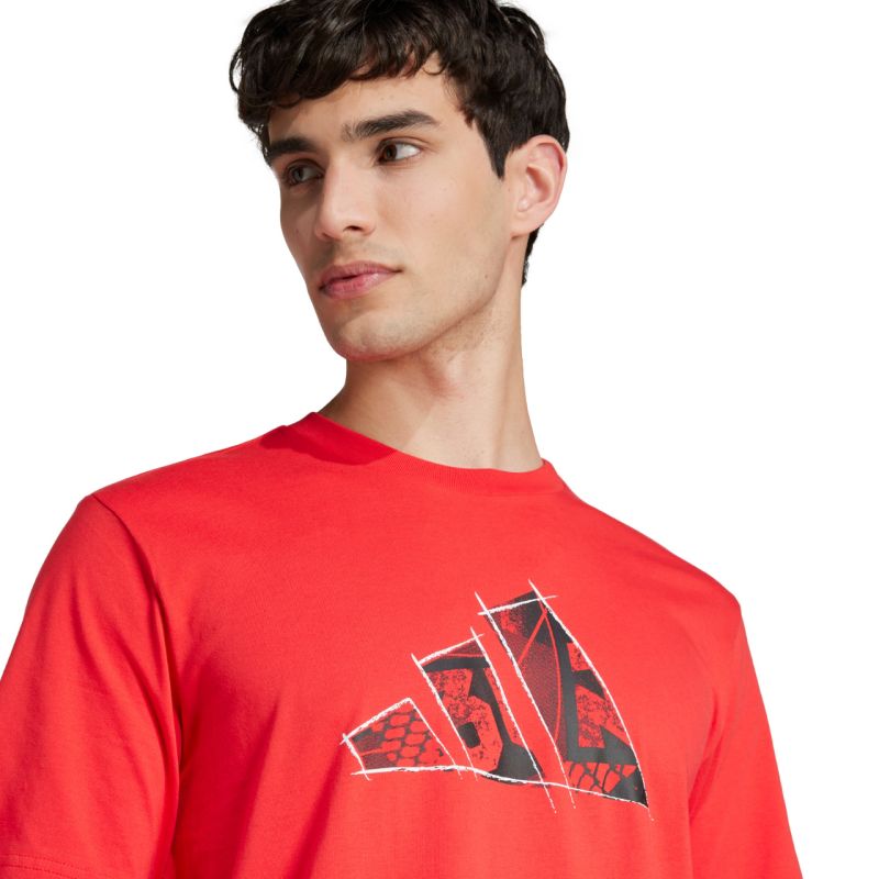 adidas Logo Graphic Men's T-Shirt Red JJ3934 Ruházat