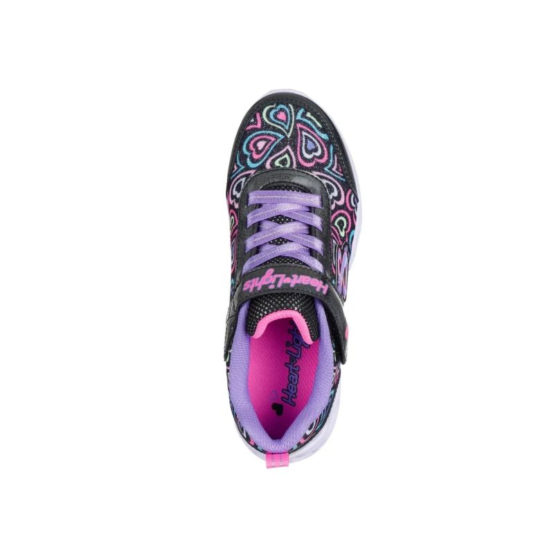 Skechers S-Lights Heart Lights-Boogie Love 303257L-BKMT Black/Multi fekete utcai cipő