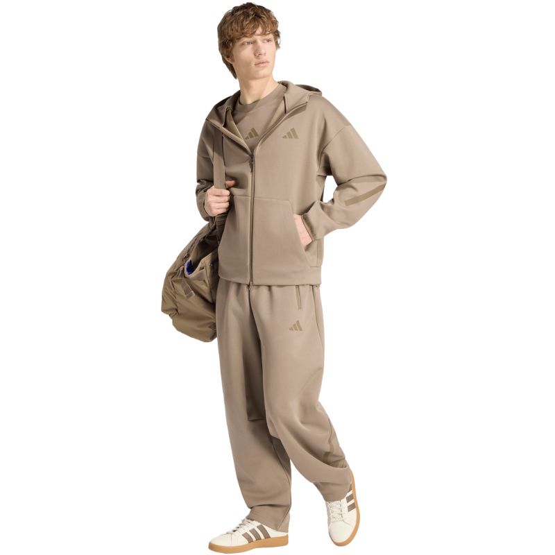 Adidas Men's ZNE Full Zip sweatshirt beige bézs pulóver KF3828