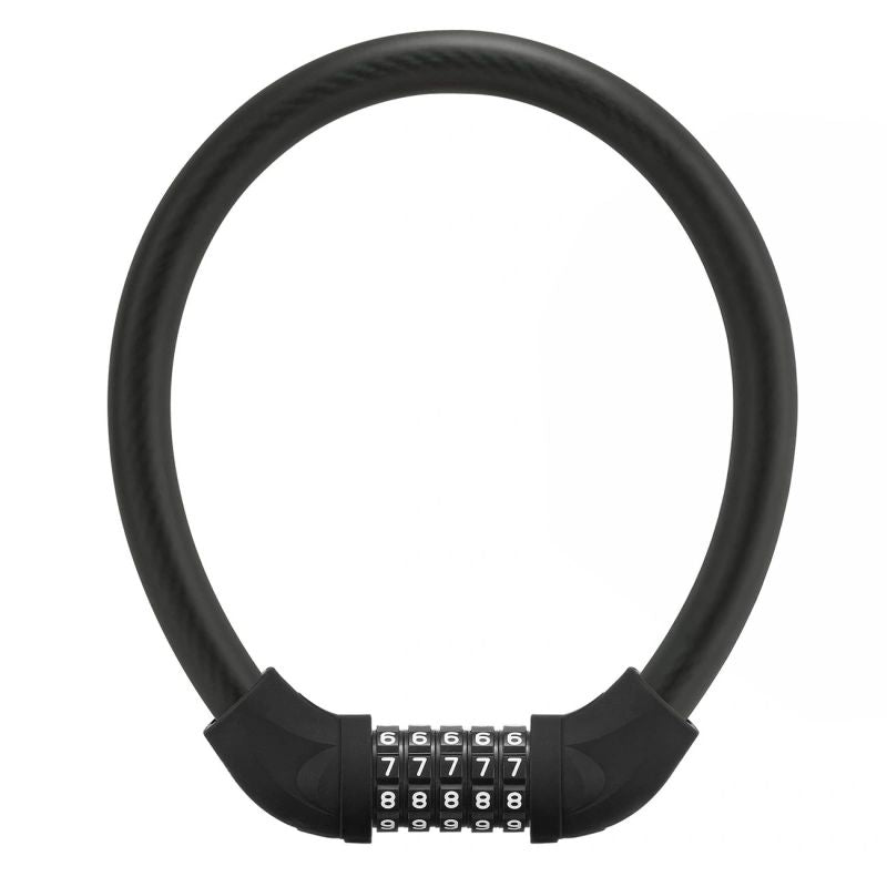 Rockbros bicycle lock with code, steel cable, 85 cm - black