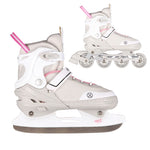 Nils Extreme 2-in-1 GREY-PINK SIZE M (34–38) INLINE SKATES WITH REPLACEABLE HOCKEY BLADE rózsaszín korcsolya 16-21-110