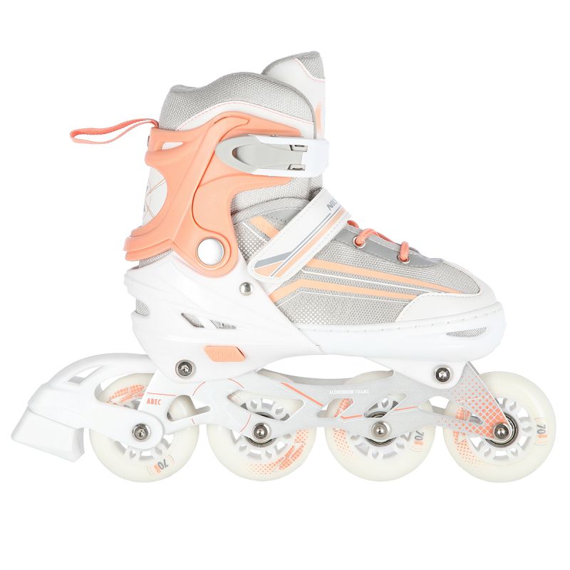 NILS Extreme NH18190 2in1 roller skates, white and pink, size L (39-43), with replaceable HOCKEY blade rózsaszín utcai cipő