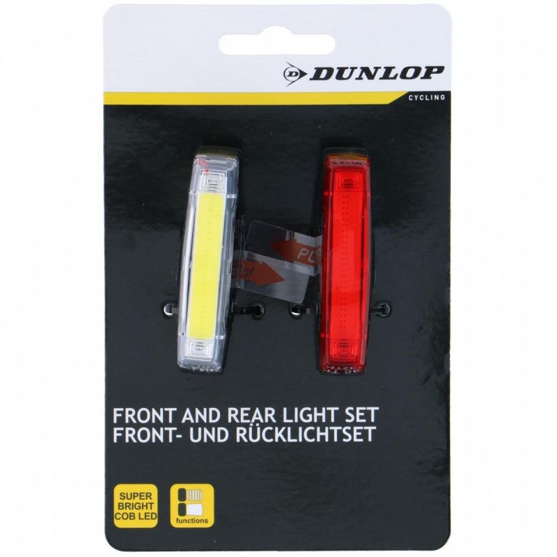 Dunlop Black Led Bike Lamp Set Front And Rear fekete készlet GSP-346229