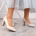 Inny Sergio Leone W beige pearl heel pumps bézs utcai cipő SK193B