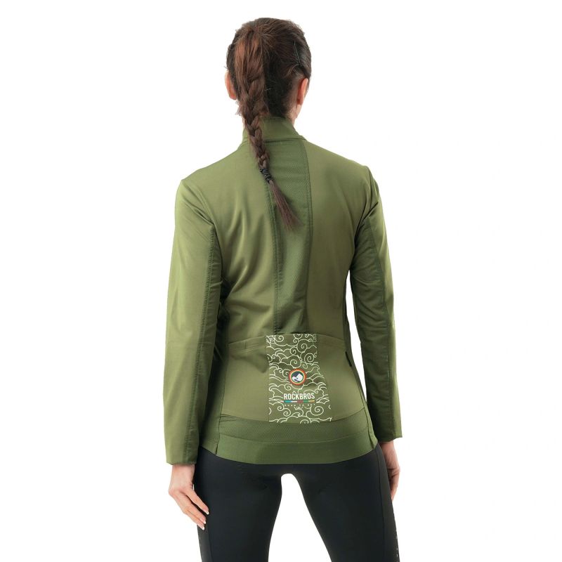 Rockbros ROAD TO SKY windproof insulated cycling jersey M - green m \ zielony pulóver