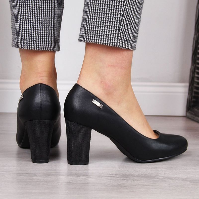 Inny Sergio Leone W SK193A black block heel pumps Utcai cipő