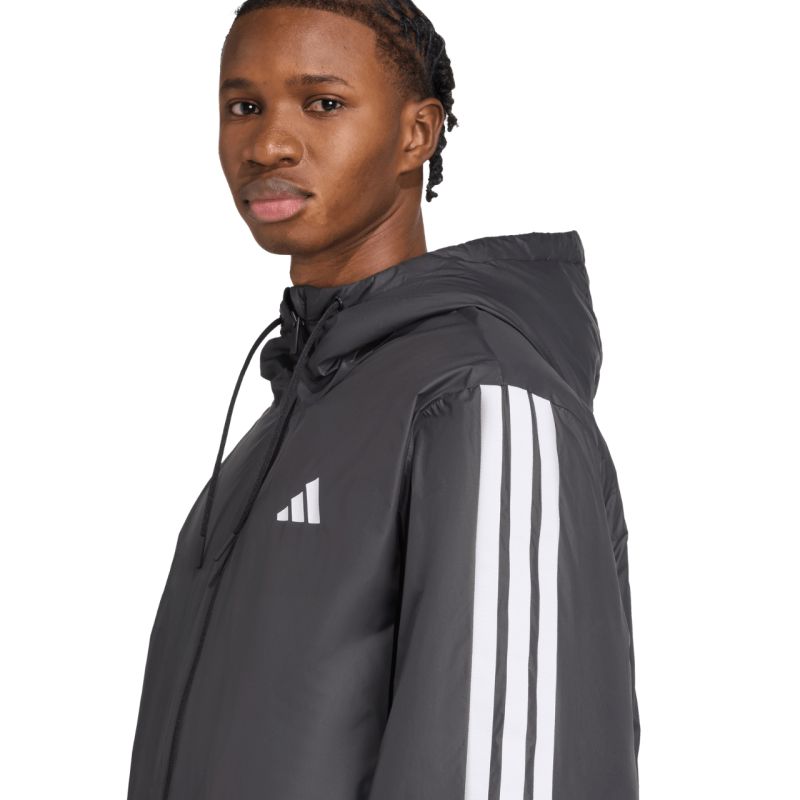 adidas Men's Essentials Climawarm 3-Stripes Insulated Hooded Jacket Black JM4042 Ruházat