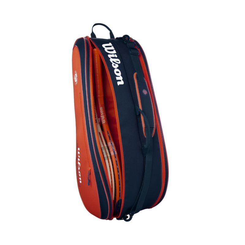 Wilson Roland Garros 2026 Team 6PK Tennis Bag Orange and Navy Blue