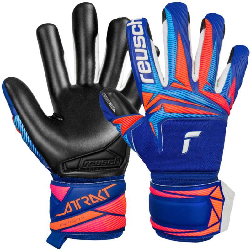 Reusch Attrakt Infinity Evolution NC Junior Goalkeeper Gloves Blue-Black 5672725 fekete kapuskesztyű