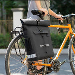 Rockbros Bike Bag with Backpack Function, Waterproof, with Helmet Attachment 18l - Black fekete helmets