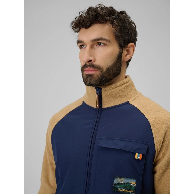4F Regular fleece with stand-up collar men's férfi polár pulóver 4FRAW25TFLEM446-83S