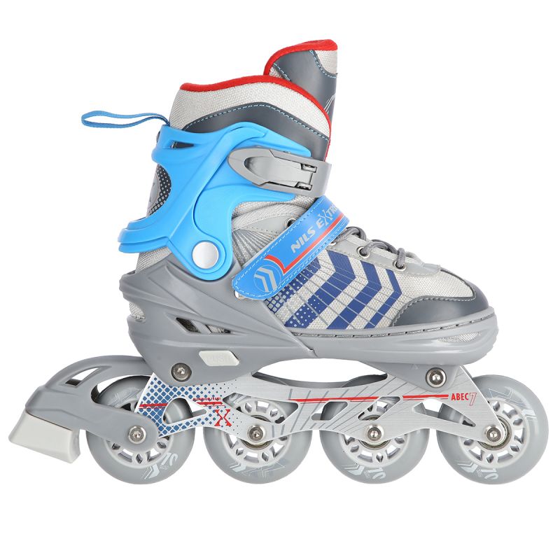 NH18192 4in1 GREY-BLUE SIZE S(29-33) ROLLER SKATES WITH HOCKEY SLEEVE NILS EXTREME kék görkorcsolya