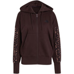 Adidas Women's Seasonal Essentials Animal Print 3-Stripes Full-Zip Hooded Sweatshirt Brown 2xs női kapucnis pulóver KV9299