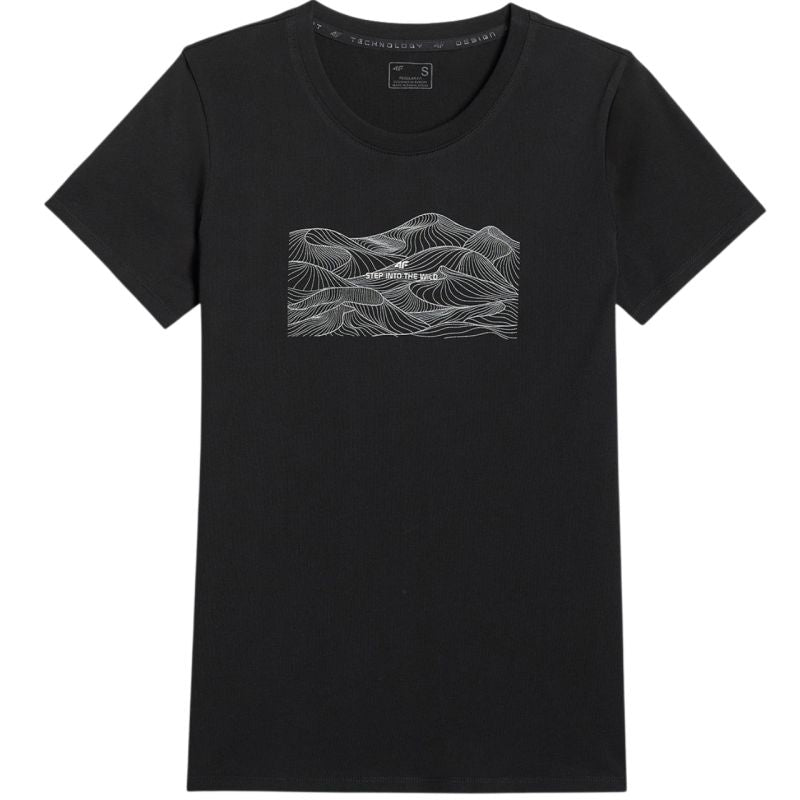 4F Women's T-shirt F2785 deep 20S fekete ruházat 4FWSS26TTSHF278520S