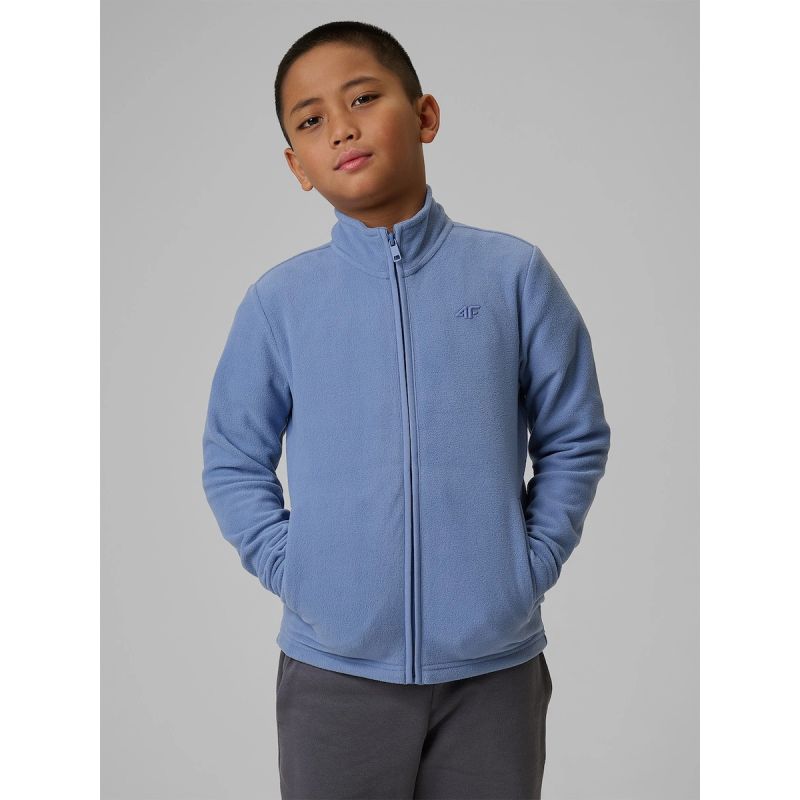 Regular fleece without hood for boys 4F 4FJRSS26TFLEM508-32S kapucnis pulóver