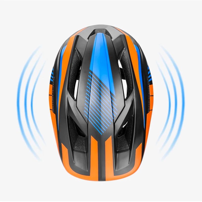 Rockbros TT- children's bicycle helmet with removable chinbar, size S - black and orange czarny || pomarańczowy \ s helmets, martial arts equipment
