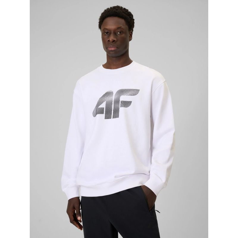 Men's sweatshirt without zipper and hood 4F 4FRAW25TSWSM2493-10S 3xl pulóver